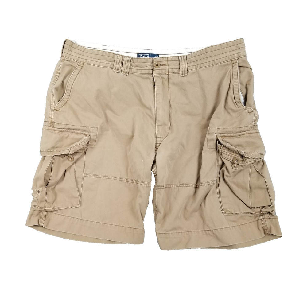 Polo Ralph Lauren Cargo Shorts Mens 42 Classic Fit Multi Pocket Distressed